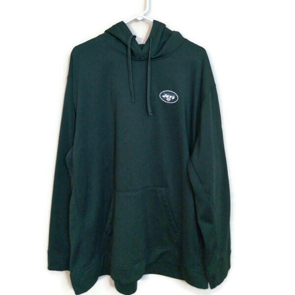 NFL Team Apparel New York Jets Green Fleece Pullover Hoodie Sz Large